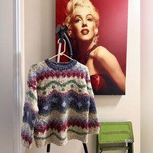 Vintage fair isle wool blend sweater